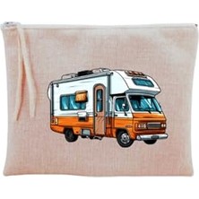 Orevio Bej Karavan Baskılı Makyaj Çantası LH879362490123812T41
