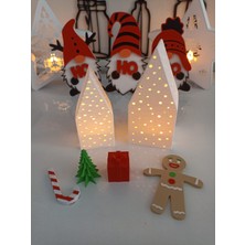 Smile Child Smilechild Bir Tebessüm Yeter Yılbaşı Süsü Evleri ve Aksesuarları 6 Lı Set 2 Adet LED Mum Dahildir Model 2
