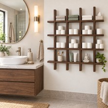 Woodwera Masif Çam Duvar Kitaplığı, Modern Ahşap Raf, Dekoratif Duvar Rafı, Minimalist Raf, Ev Dekoru