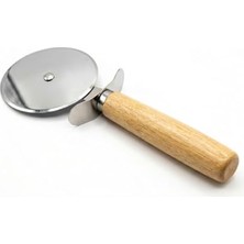 Orevio Profesyonel Ahşap Saplı Pizza ve Hamur Kesici; 9 cm Paslanmaz Çelik Rulet Bıçak, Klasik Tasarım (24 Cm)