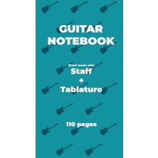 Orevio Guıtar Notebook. Sheet Music With Staff + Tablature: Blue Cover; White Paper, A4 Size, Ideal For Guitarists. 5 Staff + Tablatures Per Page.