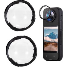 Orevio INSTA360 X4 Için Lens Koruyucu, INSTA360 X4 Için Döner Koruyucu Kapak, Temperli Cam, Su Geçirmez Toz Geçirmez, Spor Kameraları Için Aksesuarlar