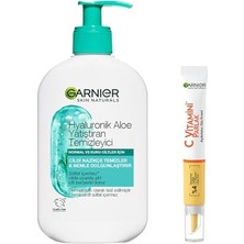 Orevio Hyaluronik Aloe Nemlendiren ve Yatıştıran Temizleyici 250 ml & C Vitamini Parlak Aydınlatıcı Göz Kremi Cilt Bakım Seti