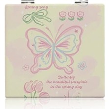 Orevio Butterfly 2 Kelebek Tasarımlı, Büyüteçli Katlanabilir Cep Makyaj Aynası