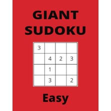 Orevio Gıant Easy Red Sudoku Book; 4x4 Puzzles, 50 Pages, 8.5X11
