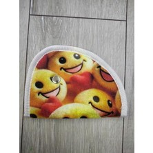 Orevio Çocuklar Için Emoji Desenli Emniyet Kemeri Boyun Yastığı, Sarı Kırmızı, Beyaz Kenarlı, Kaymaz Iç Yüzey, 4 mm Sünger