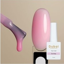Orevio Dubai Professional Candy Top Coat Pembe, 15 ml