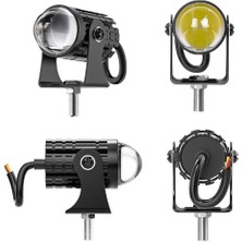 Orevio Motosiklet Scooter Mini Sis Farı Set Delici Işık Beyaz Sarı Metal Kasa 12V/24V LED Işık (1)