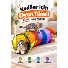 Kurtbay Şekil Kıvrımlı Gökkuşağı Kedi Oyun Tüneli Katlanabilir Renkli Kedi Tüneli