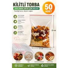 Orevio Kilitli Torba 17X23 cm 50'li Kilitli Buzdolabı Poşeti Şeffaf Naylon Torba Kilitli Saklama Poşeti