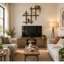 Woodwera Masif Çam Duvar Kitaplığı, Modern Ahşap Raf, Dekoratif Duvar Rafı, Minimalist Raf, Ev Dekoru