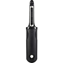 Orevio Good Grips Paslanmaz Çelik Tırtıklı Bıçaklı Sebze Soyma Aleti, Siyah, Fonksiyonel Tasarım, Rahat Tutuş, Temizlenmesi ve Saklanması Kolay