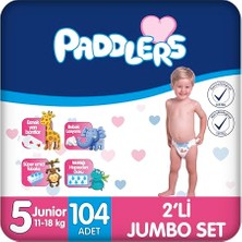 Orevio Bebek Bezi 5 Numara Junior (11-18 Kg), 104 Adet, 2'li Jumbo Set
