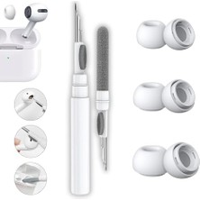 Orevio Kulaklık; Pro ve Pro 2.nesil Uyumlu Anc Delikli Silikon Uçları (S, M, L) ve 3'ü 1 Arada Bluetooth Kulaklık Temizleme Kalemi Seti (Beyaz)