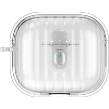 Orevio Airpods 4 Uyumlu Airbag 40 Dilimli Şeffaf Silikon Kılıf, Renkli Kenarlar