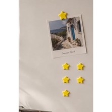 Orevio Sarı Yıldız Biçimli Buzdolabı Magneti, 2x2 Cm, 6'lı Set