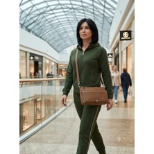 Valentina Victoria Hakiki Deri Çokbölmeli Orta Boy Çapraz Çanta