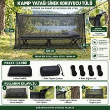 Magic Lady Kamp Yatağı Sinek Koruyucu Tülü 200 × 90 × 120 cm – 4 Bağlama Ipli ve Taşıma Çantalı