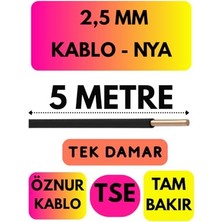 Orevio Kablo; Öznur 2,5 mm Nya, 5 Metre, Siyah