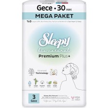 Orevio Bio Natural Premium Plus Gece Mega Paket Hijyenik Ped 30 Adet