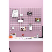 Roomie Home 60X80 Full Aksesuarlı Metal Fotoğraf Askısı Tel Pano Beyaz