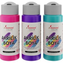Orevio Mor, Turkuaz Akrilik Boya 3'lü Set 3X60 Ml, Fuşya