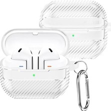 Orevio Samsung Galaxy Buds3, Buds3 Pro ve Buds 3 Fe Uyumlu Şeffaf Karbon Fiber Kılıf