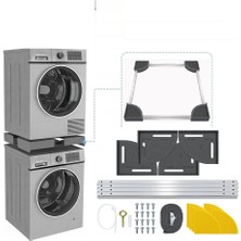 Srfn Ticaret Beko - Grundig Çamaşır ve Kurutma Makinesi Birleştirme Aparatı (Istif Kiti - Inox/gri Model Uyumlu)