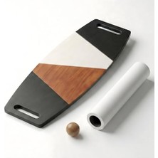 Orevio Renkli Denge Tahtası Balance Roller Board Çift Fonksiyonlu Sörf Eğitim Tahtası Kaykay Eğitim Tahtası 73 x 31 Cm, RB09