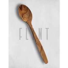 Orevio Kaşık, El Yapımı Zeytin Ağacı Tahta 22 cm | Doğal Ahşap Mutfak Kaşığı | Dayanıklı Servis ve Yemek Kaşığı