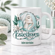 Ajans 313 Estetisyen Kupa Bardak Yüz Çizimi ve Turkuaz Bakım Motifli Tasarım