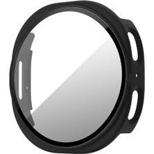 Orevio Kılıf, Samsung Galaxy Watch 9 44 mm ile Uyumlu Sert Pc Kasa ve Cam Ekran Koruyucu 360 Tam Koruma Siyah