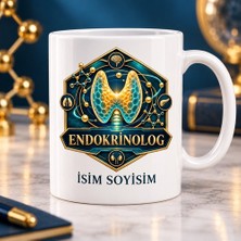 Endokrinolog Kupa Bardak Tiroid ve Molekül Desenli