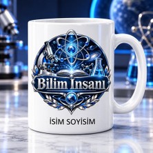 Ajans 313 Bilim Insanı Kupa Bardak Atom Mikroskop ve Kitap Desenli