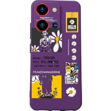 Orevio S19 Max Pro S Zoom Mor Silikon Kılıf, Baskılı Tasarım ve Kamera Koruması