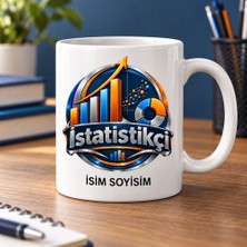 Ajans 313 Istatistikçi Kupa Bardak Mavi Turuncu Grafik ve Ok Desenli