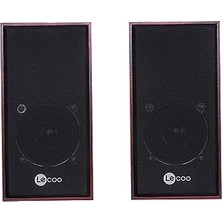 Orevio Hoparlör, DS105 Kablolu 1+1 USB + 3.5 mm Jack Girişli 5W Gelişmiş Net Ses Teknolojisi ve Tak Çalıştır Kolay Kurulum Stereo Surround Ses Soundbar 634G Kompakt Masaüstü Kırmızı Ahşap