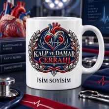Kalp ve Damar Cerrahı Kupa Bardak Kalp ve Nabız Desenli