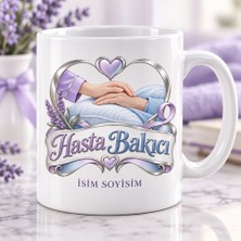 Hasta Bakıcı Kupa Bardak Destek Veren Eller ve Kalp Tasarımı