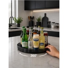 Orevio Düzenleyici, 360 Derece Dönen Organizer Mutfak Dolap Içi Organizer Buzdolabı Içi Organizer Dolap Düzenleyici Stand Tabla Döner Organizer