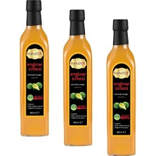 Orevio Şişe, Enginar Sirkesi 500 ml x 3 Adet Doğal Fermantasyon Içilebilir Katkısız Cam
