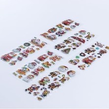 Orevio 6 Adet Noel Babalı Kabartmalı Yılbaşı Sticker Seti Karışık