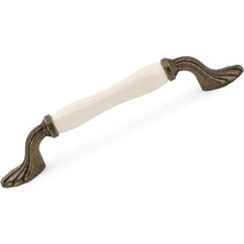 Orevio Krem Porselen Mobilya Kulbu, Antik Sarı, 128 Mm, 12.8 cm