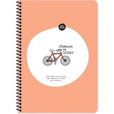 Orevio A4 Çizgili Stickerli Spiral Defter, 80 Yaprak, “oturmaya Mı Geldik?”