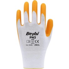 Beybi Pn3 Nitril Eldiven Sarı-Beyaz No:10
