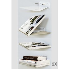CATCHME Beyaz Sihirbaz Raf 14 x 14 cm Modern Tasarım Uçan Kitaplık İki Adet