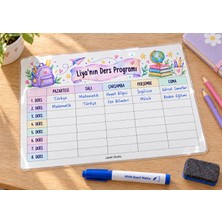 Liamir Studio Kişiye Özel 2 Adet Isimli Ders Programı A4 Laminasyonlu Yaz Sil Öğrenci Planlayıcı