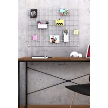 CATCHME Metal Fotoğraf Askısı Tel Pano Beyaz 50X70 2 Adet Mini Mandal ve 4 Adet Montaj Çivisi Hediye