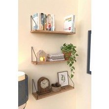Roomie Home Duvar Rafı Kitaplık Mutfak Banyo Yaşam Alanı 3 'lü Set 15 x 55 cm .