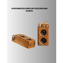 TeknoKapsül Ahşap Tarzı Kablosuz Hoparlör 5W Güçlü Bass Tf USB Aux